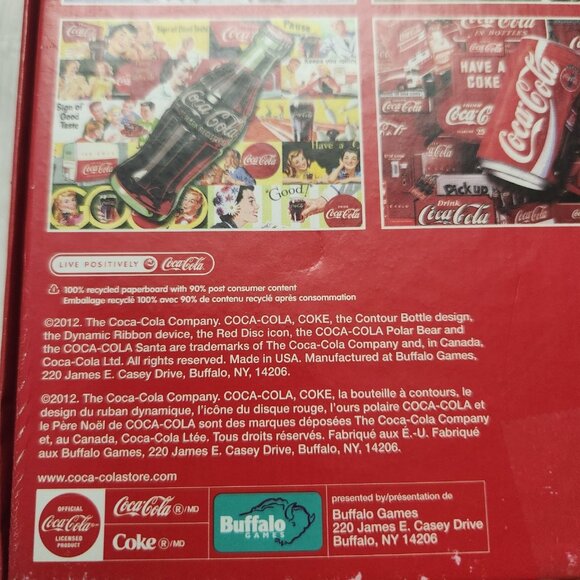 Lot of 2 Buffalo Games 1000 piece Coca Cola Jigsaw Puzzles Coca Cola Bears Neon - Picture 7 of 7